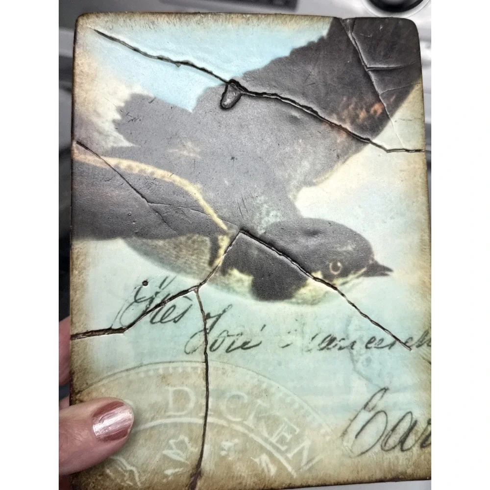 Sid Dickens Memory Block T-118 Bird In Flight RARE Retired Tile #965